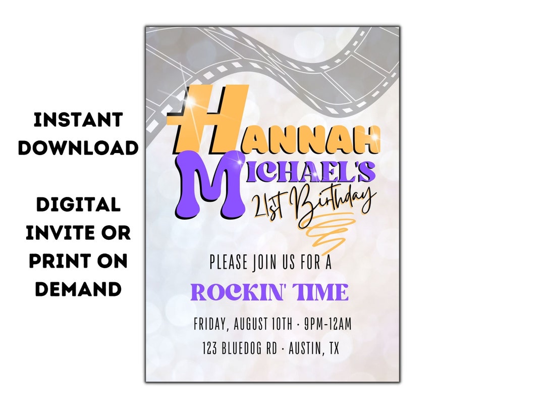 Hannah Montana Birthday Invitation, Hannah Montana Invitation, Editable
