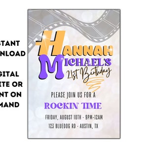 Hannah Montana Birthday Invitation, Hannah Montana Invitation, Editable 2000s Birthday Invitation, 2000s Birthday Party Theme Template