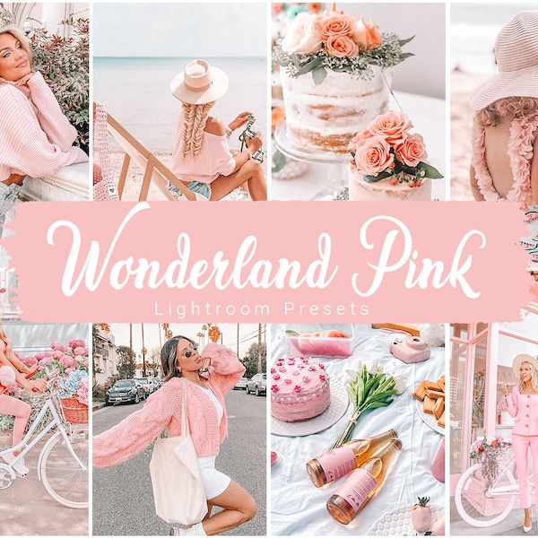 8 WONDERLAND PINK Lightroom Presets for Instagram and Mobile Lightroom, Photo Filter for Bloggers, Instagram Presets, Influencer Preset