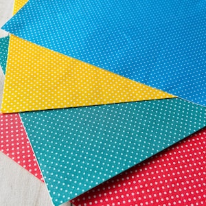 Self-Adhesive A4 Cotton Fabric, Peel and Stick Sheets, Polka Dots Peel and Stick Fabric