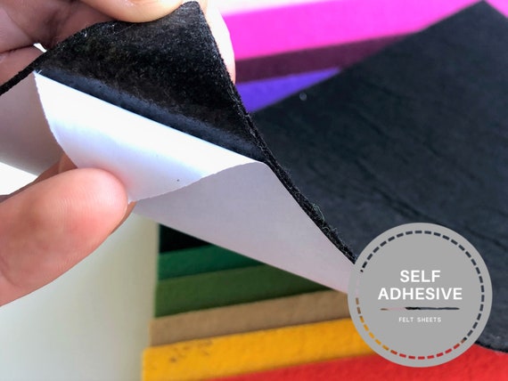 6 Pieces Black Self Adhesive Back Felt Sheets Fabric Sticky Art Craft  Making US
