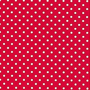 Self-Adhesive A4 Cotton Fabric, Peel and Stick Sheets, Red and White Polka Dots