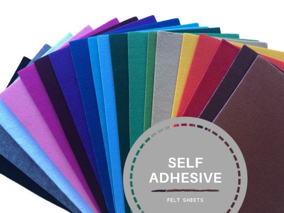 Self Adhesive Felt Sheet, Peel & Stick Acrylic Craft Felt, Sticky Backed  Choose From 22 Colors 