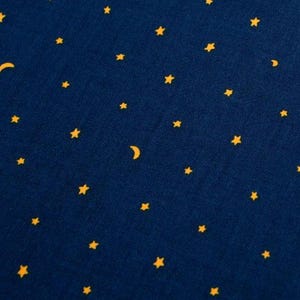 Self-Adhesive A4 Cotton Fabric Sheets, Sky, Stars and Moon Sticker Fabric