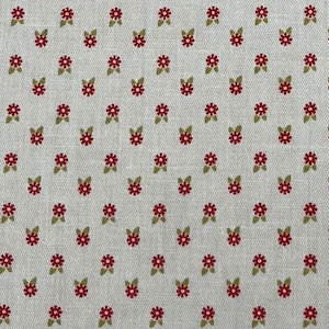 Self-Adhesive A4 Cotton Fabric, Peel and Stick Sheets, Cute Red Flowers