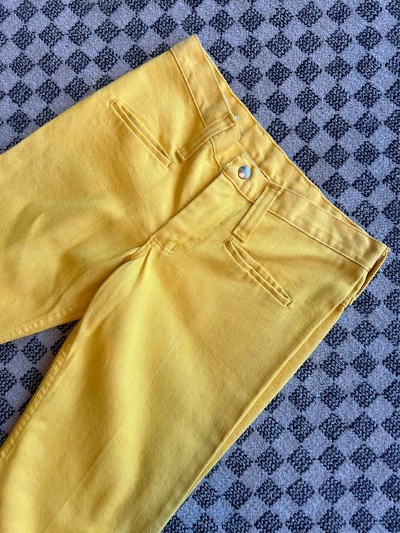 Vintage Maverick 70’s butter yellow bell bottoms flar… Gem