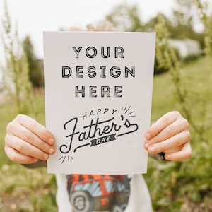 Vatertagskarte Mockup | Grußkarte Mockup | 5x7 Karten Mockup | Karte Mockup Kids | Karte Mockup Man | Karte Mockup Für Papa | Eltern
