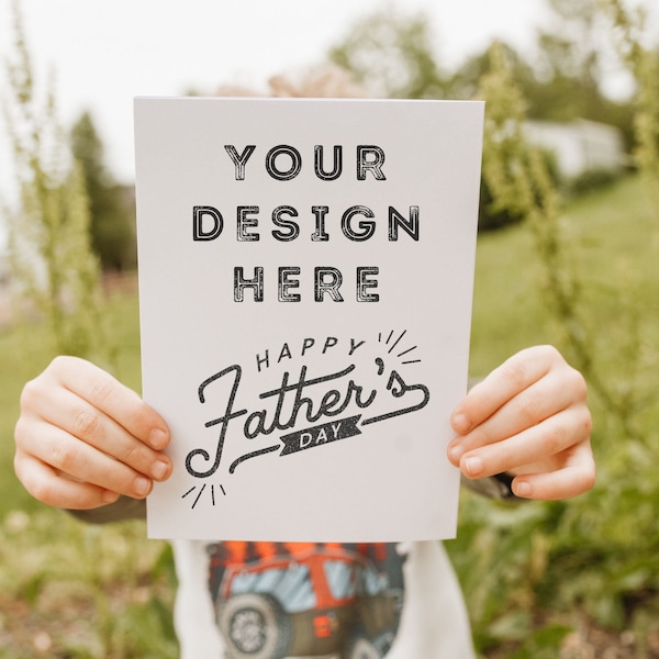 Father's Day Card Mockup | Greeting Card Mockup | 5x7 Card Mockup | Card Mockup Kids | Card Mockup Man | Card Mockup For Dad | Parents