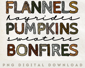 Flannels Hayrides Pumpkins Vintage PNG Print File for Sublimation Or Print, Fall Sublimation, Autumn, Thanksgiving, October, Halloween PNG