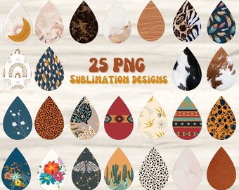Boho Sublimation Ohrringe Designs | Sublimation Ohrringe | Sublimation Ohrringe Designs Downloads | PNG Digital Download | Boho PNG | Western