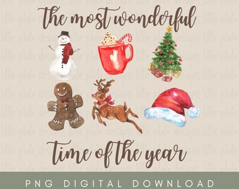 Christmas Sublimation PNG Design | Merry Christmas Download | Christmas Lights PNG for Sublimation | Holiday Sublimation Designs Download