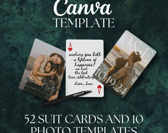 Custom Guest Book Playing Cards Canva Template, Wedding Guest Book Alternative, Engagement Party Card, Wedding Decor Downloads