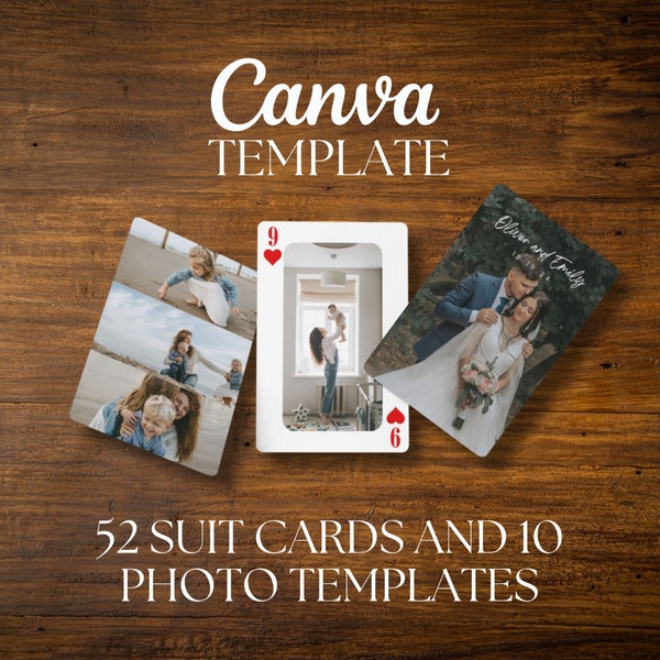 DIY Custom Photo Playing Cards - Personalized Poker Deck Template - Printable Canva Card Design - Valentine's Gift - Gift for Her - Birthday