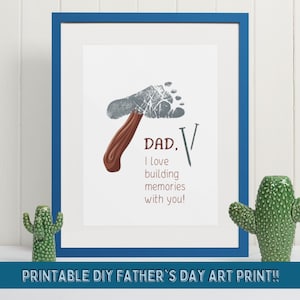 DIY Father&#39;s Day Present | Father&#39;s Day Gift From Kids | Footprint Art Craft | Keepsake Father&#39;s Day | Gift For Dad | Printable Father&#39;s Day