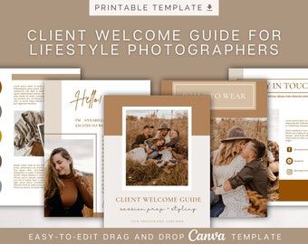 Canva Photographer Template | Style Guide For Photographers | What to Wear Guide | Welcome Guide Photography | Family Session Template