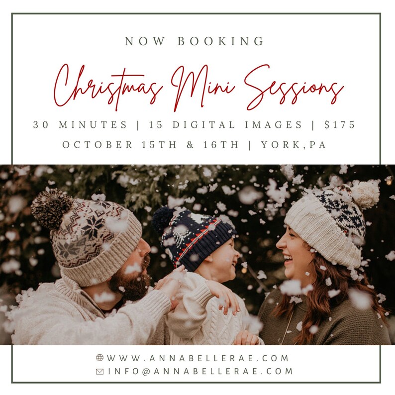 Christmas Mini Session Template, CANVA Christmas Minis Template ...