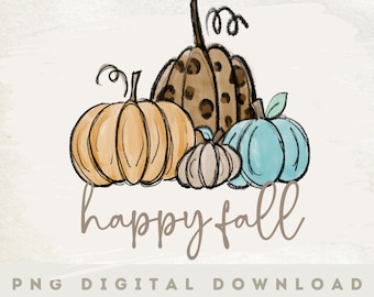 Png-| vallen Hand getrokken pompoen sublimatie ontwerp digitale download | DTG Print | Val sublimatie | Het Digitale Dossier van de herfst