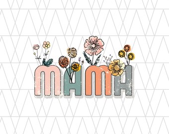 Sublimaciones retro, Descargas de diseños de Mama PNG, Día de la Madre Vintage PNG, Camisas de banda Sublimación vintage, Primavera PNG, Mamá png