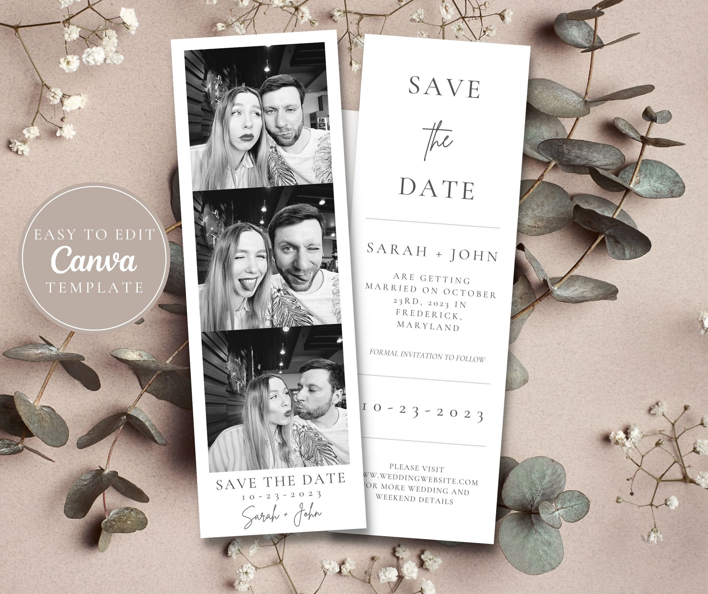 Classic Photo Booth Save The Date Cards By Basic Invite