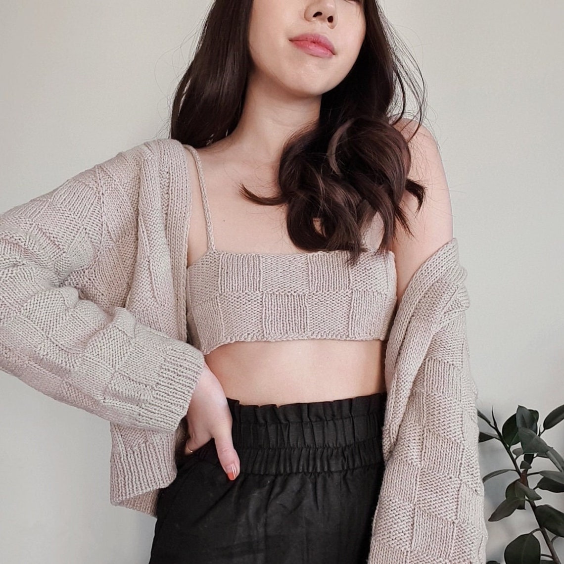 Another Check Cardi Set Knitting Pattern - Etsy