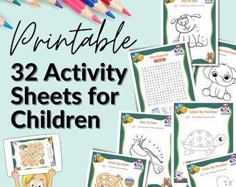 Printable Worksheets for kids Word Search, Color by Number, Dot to dot | Kindergarten worksheets | Preschool Worksheets