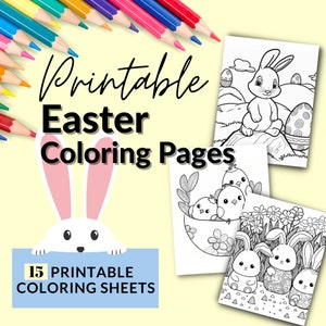 Printable Easter Coloring Pages | Easter Activity For Kids | Easter Coloring Book Pages, Easter Coloring Pages PDF | Digital Coloring