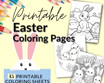 Printable Easter Coloring Pages | Easter Activity For Kids | Easter Coloring Book Pages, Easter Coloring Pages PDF | Digital Coloring