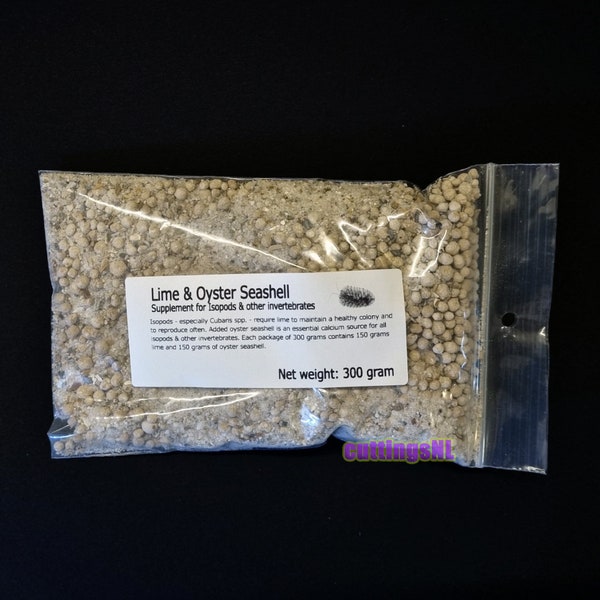 Limestone granules and Oyster Seashell supplement for isopods and other invertebrates, ideal calcium source | 300 g