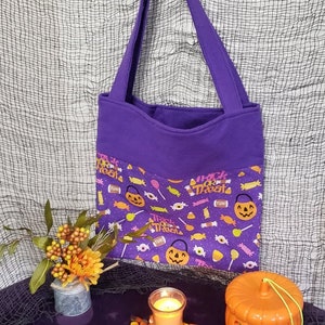 Large Purple Trick-or-Treat Tote Bag, Trick-or-Treat Bag