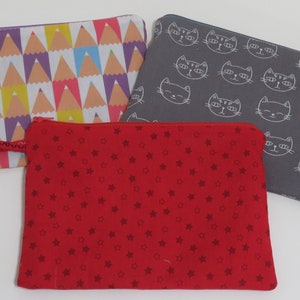 Pens & Pencils, School Supply Pouch, Cosmetic Bag, Two inner sections