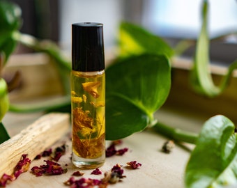 Vegan Perfume Oil Organic roll on perfume oil with Vanilla Rose and Sandalwood essential oil Natural Perfume Oil