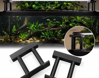 Aquarium Light Risers for Flat Lids | 3D Printed Single Level LED Mounts with Center Notch for Hinged Tank Covers