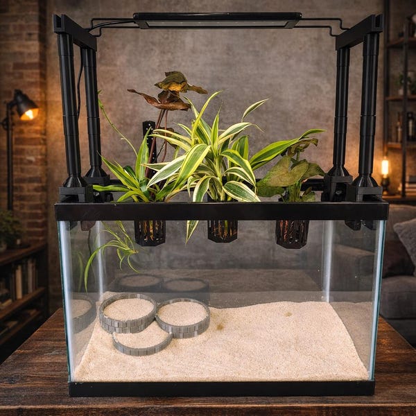 Aquarium Light Riser for Rimmed Tanks | Extended Height Light Riser | 3D Printed Hydroponic LED Mount | Adjustable Light Extender