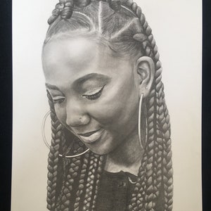 Pencil drawing portrait photorealistic commission - physical hand drawn personalised gift