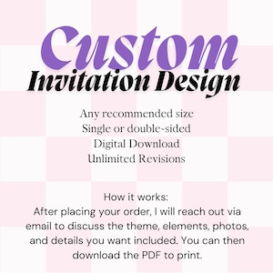 Custom Invitation Design | Personalized Wedding, Baby Shower, Birthday Party, Event Design