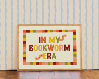 Bookworm Era Print | Colorful Typographic Wall Art (A4)