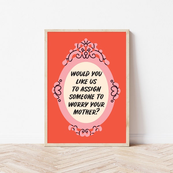 Chaise Longue | Worry your mother | Indie Music Wall Art Print | Typographic | A4 A5 | Unframed