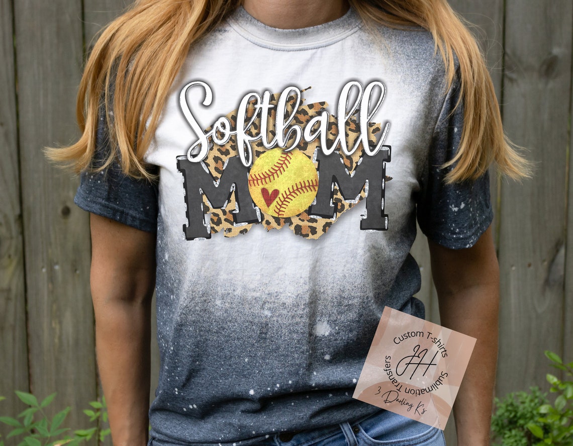 Softball Mom Bleached Shirt Sport Shirt Etsy