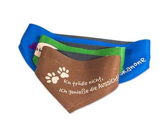 personalisiertes Hundehalstuch weiß mit Klettverschluss in 3 verschiedenen Größen mit ihrem Wunschmotiv/Text