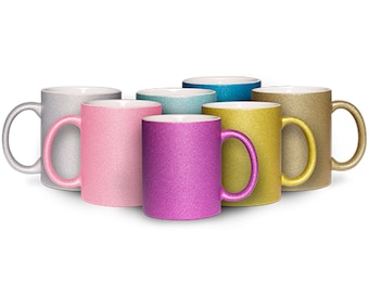 Mug à paillettes personnalisé avec des particules de paillettes avec le texte/logo de votre choix