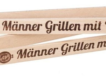 Grillzange / Würstchenzange + Flaschenöffner auch mit anderer Beschriftung machbar