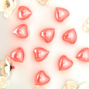 Peach Heart Oil Beads | Essential Bath Oil Pearls