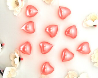 Peach Heart Oil Beads | Essential Bath Oil Pearls