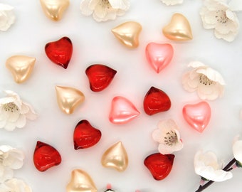Heart Oil Beads Collection | Essential Bath Oil Pearls | Strawberry, Peach, Rose & Vanilla
