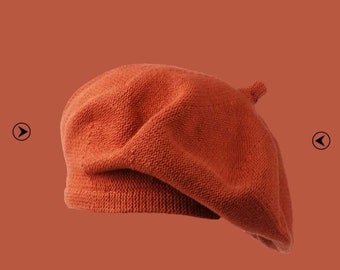 Béret en tricot doux Béret personnalisé avec initiales Béret toutes saisons Béret coloré Béret surdimensionné Chapeaux personnalisés unisexes Cadeaux Cadeau d'anniversaire