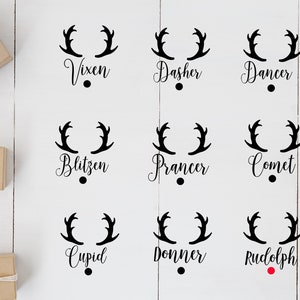Rendieren namen SVG, rendieren SVG-bestanden, kerst ornament SVG, Rudolph SVG, rendieren gewei SVG, kerst SVG bundel, kerst SVG, PNG, DXF