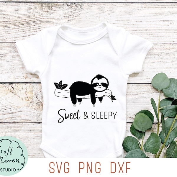 Baby sloth svg, Baby animal svg file, Cutting file svg,  Svg for baby boy, Onesies for babies girls svg, sloth png, jungle animal clipart