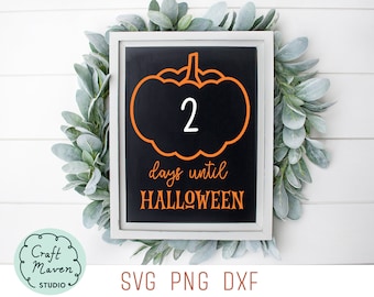 Odliczanie do Halloween (SVG), Kalendarz odliczania do Halloween (SVG), Znak Halloween (SVG), Tablica Halloween, Dni do Halloween (SVG), Dynia (SVG)
