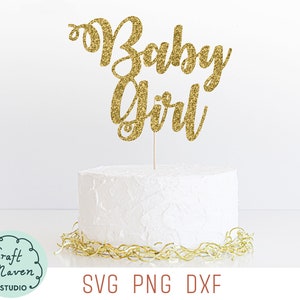Baby girl cake topper svg, Baby shower cake topper svg, gender reveal svg, it&#39;s a girl svg, cupcake topper svg, pregnancy announcement svg
