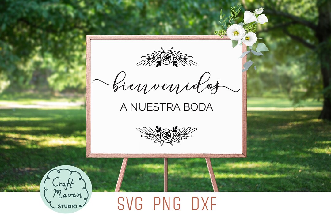 Bienvenidos a Nuestra Boda Svg, Bienvenidos Wedding Sign Svg, Spanish